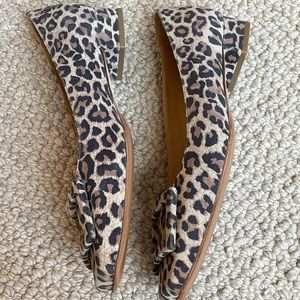 ANN MASHBURN, Buckle Shoe Ballet flat, Leopard Print, size 40